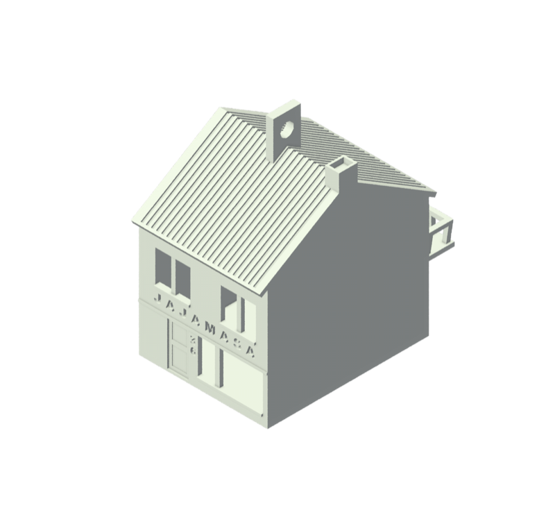 Isometrisch 3D-model van een huis, nummer 10