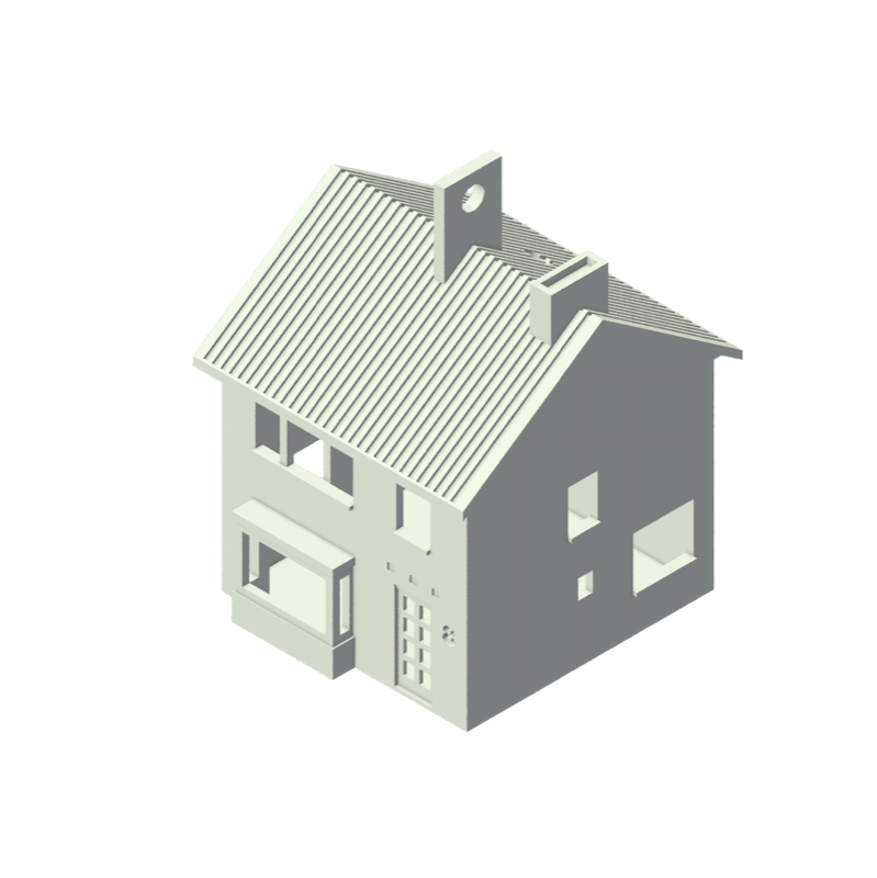 Isometrisch 3D-model van een huis, nummer 2