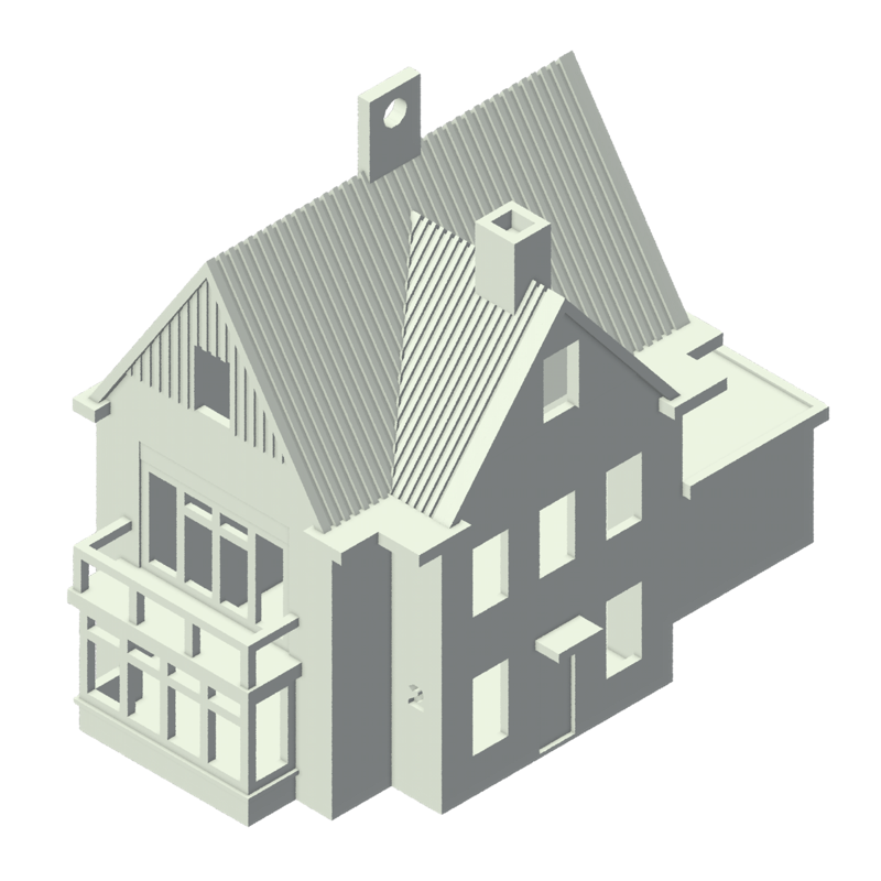 Isometrisch 3D-model van een huis, nummer 5