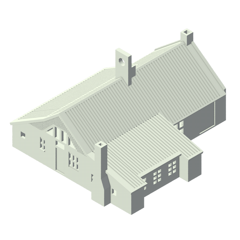Isometrisch 3D-model van een huis, nummer 7
