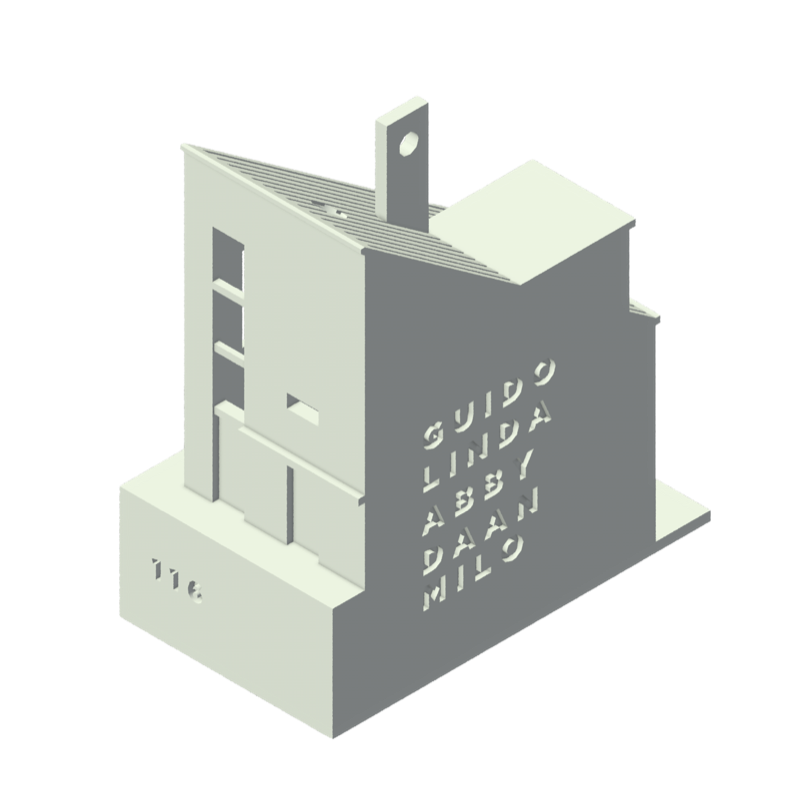 Isometrisch 3D-model van een huis, nummer 8